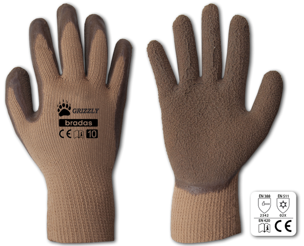 Перчатки защитные GRIZZLY латекс, размер 10, RWG10