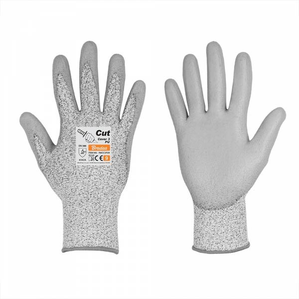 Перчатки с защитой от порезов, CUT COVER 3, полиуретан, размер 9, RWCC3PU9