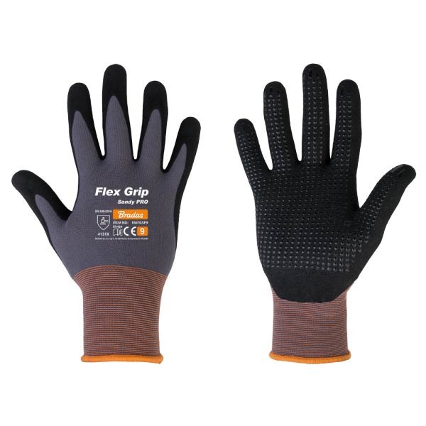 Перчатки защитные нитриловые, FLEX GRIP SANDY PRO, размер 9, RWFGSP9
