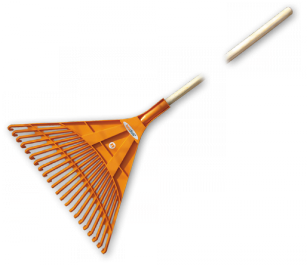 Грабли веерные — 22 зубца, черенок деревянный, KT-CX22B