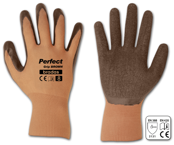 Перчатки защитные PERFECT GRIP BROWN латекс, размер 8, RWPGBR8